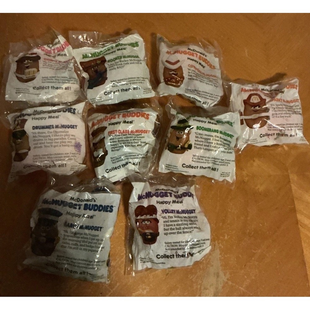Vintage 1988 McDonald's McNugget Buddies Happy Meal Toys Lot of 9 Sealed
